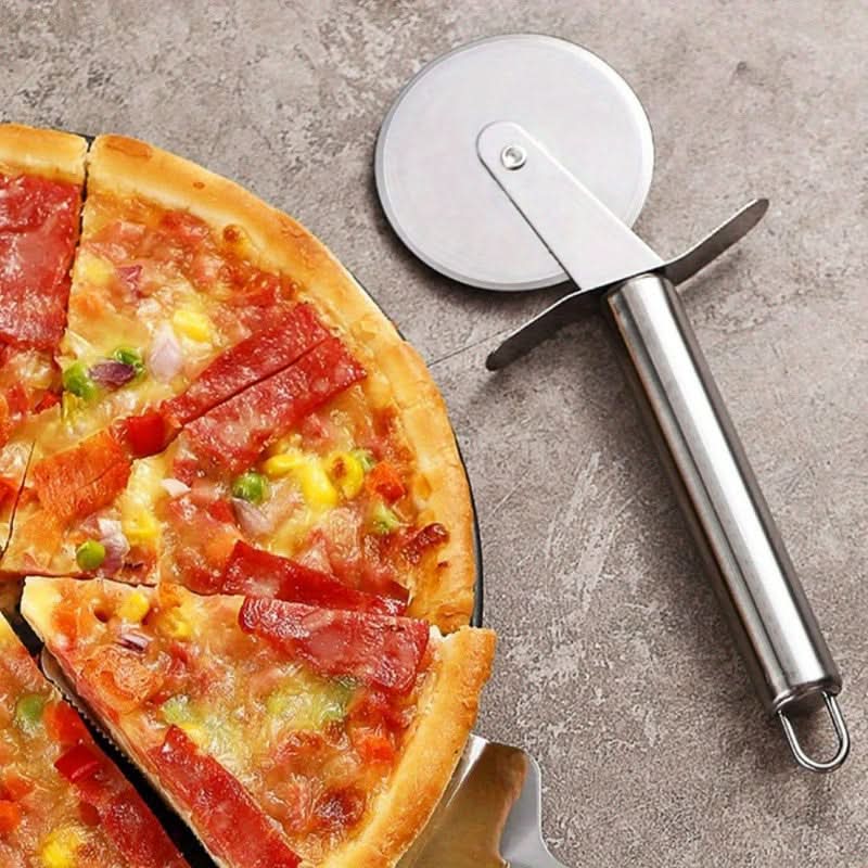 Stainless Steel Pizza Cutter Wheel - Easy-Grip Slicer