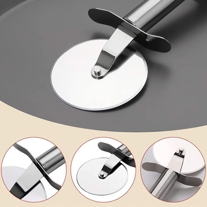 Stainless Steel Pizza Cutter Wheel - Easy-Grip Slicer