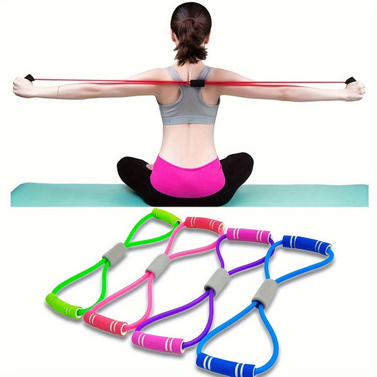 Latex Resistance Bands with 8-Grip Handles - Universal Full Body Muscle Toner