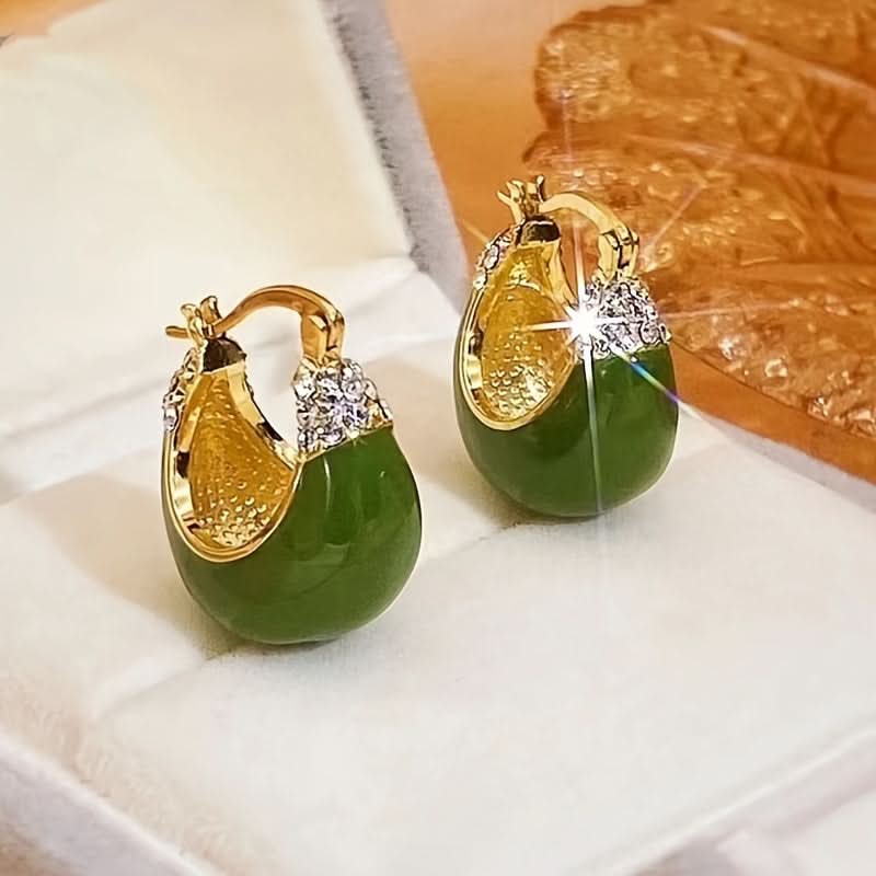 C-Shaped Crystal Earrings – Statement Hoop Jewelry