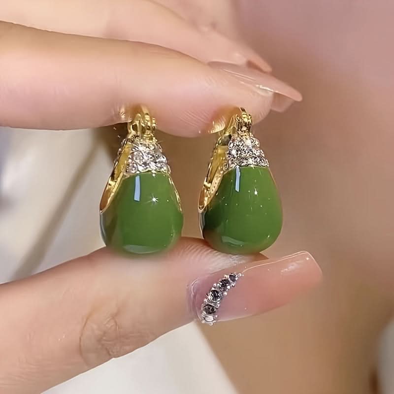 C-Shaped Crystal Earrings – Statement Hoop Jewelry