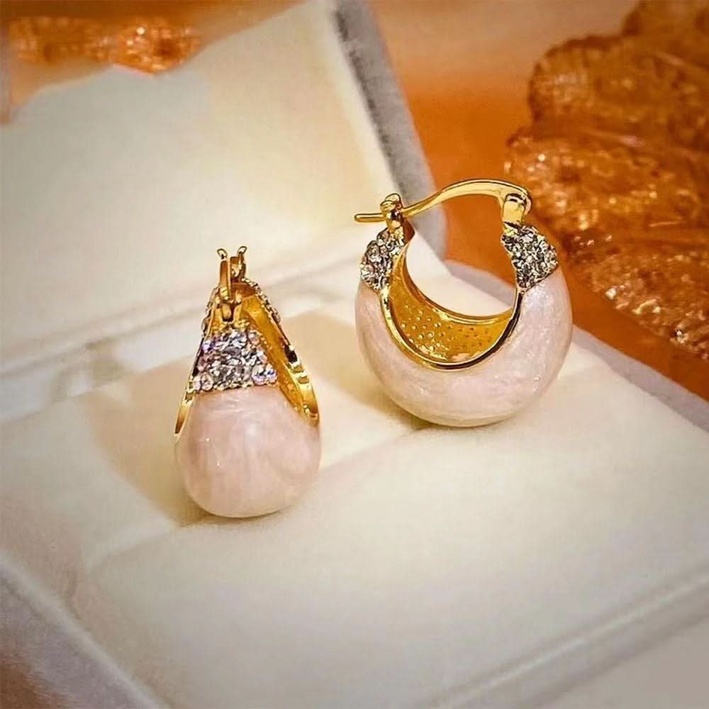 C-Shaped Crystal Earrings – Statement Hoop Jewelry