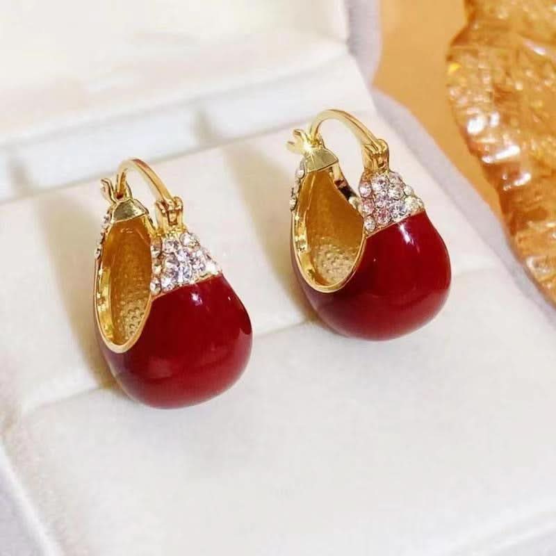 C-Shaped Crystal Earrings – Statement Hoop Jewelry