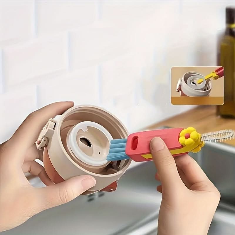 3-in-1 Cup Lid & Gap Cleaning Brush – Multi-Purpose Scrubber