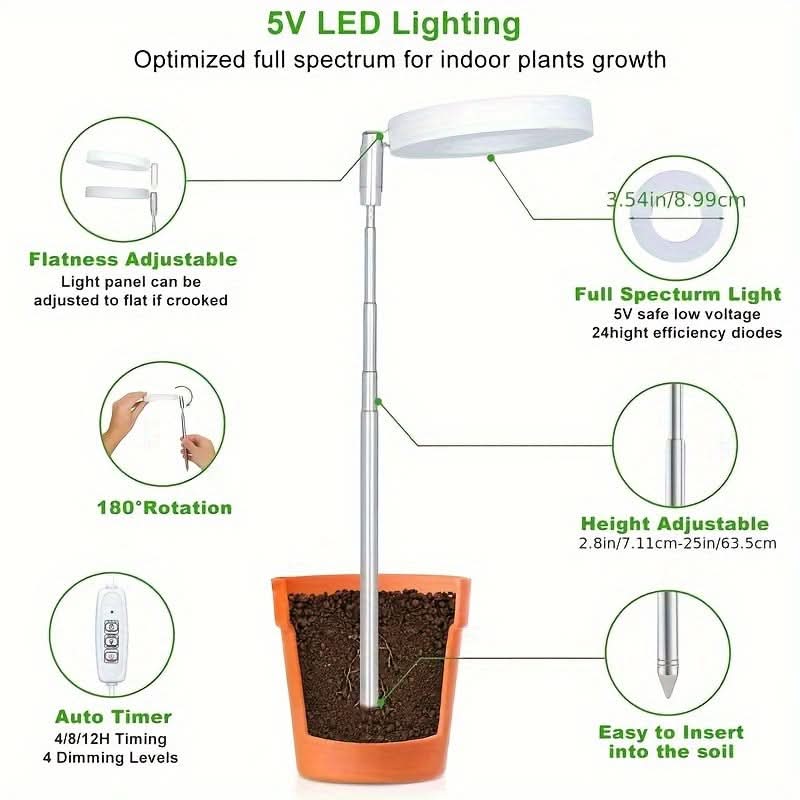 Adjustable LED Grow Light for Indoor Plants