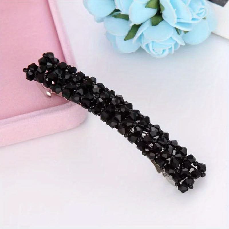 2pcs Crystal Gold Rectangle Hair Clips
