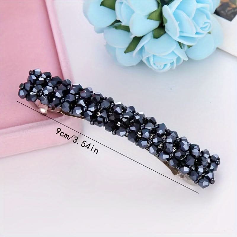 2pcs Crystal Gold Rectangle Hair Clips