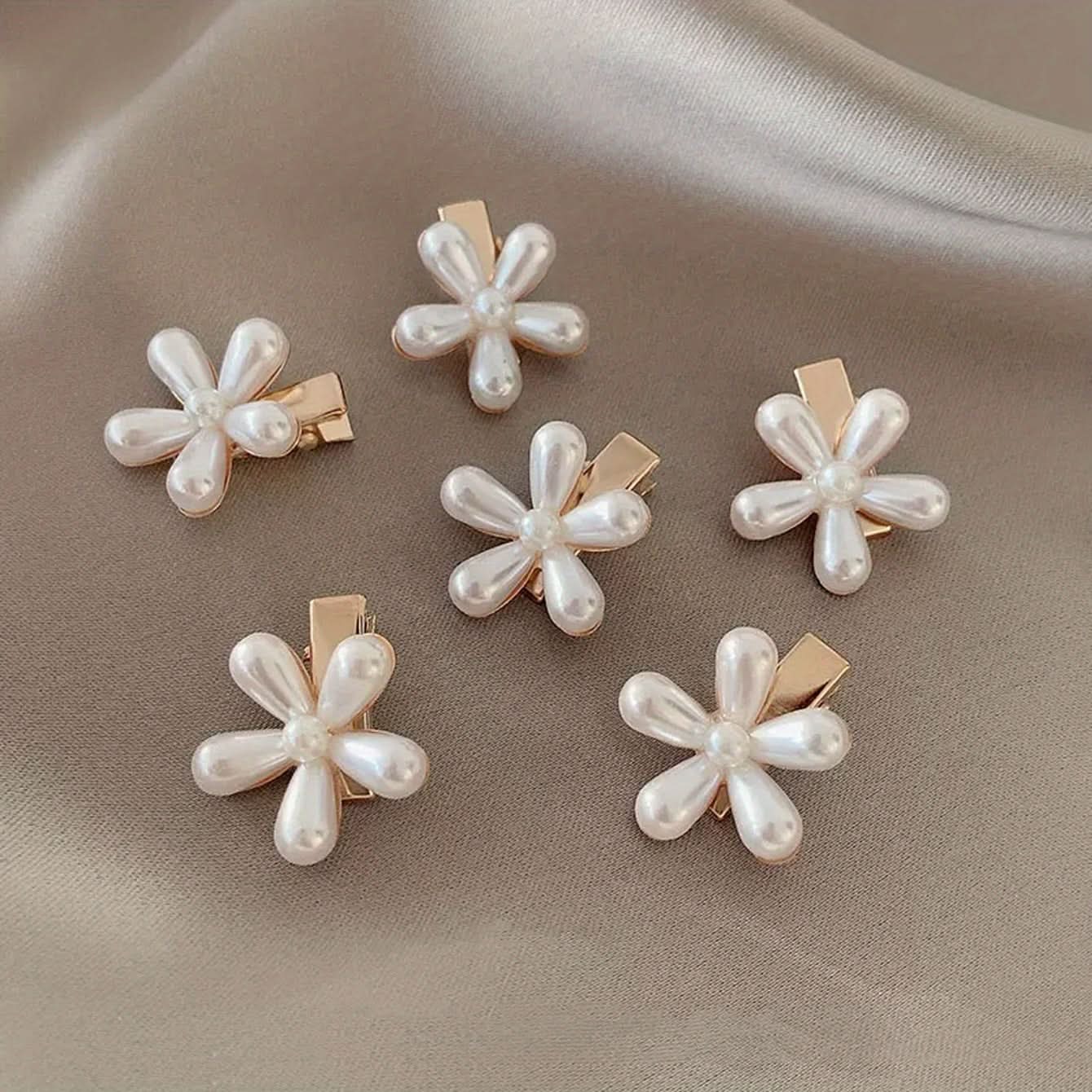 6PCS Flower Hair Clips - Elegant Wedding Accessories