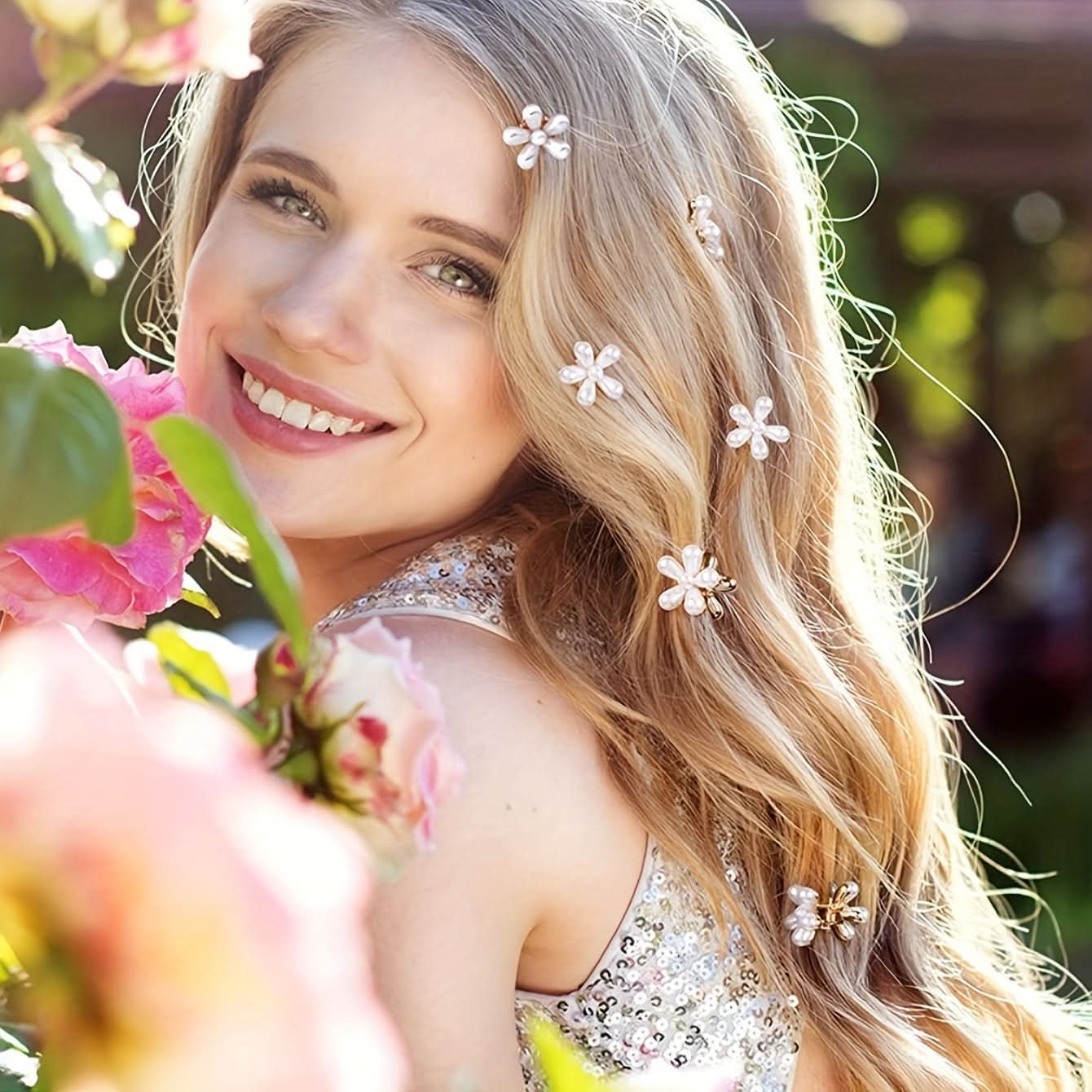 6PCS Flower Hair Clips - Elegant Wedding Accessories