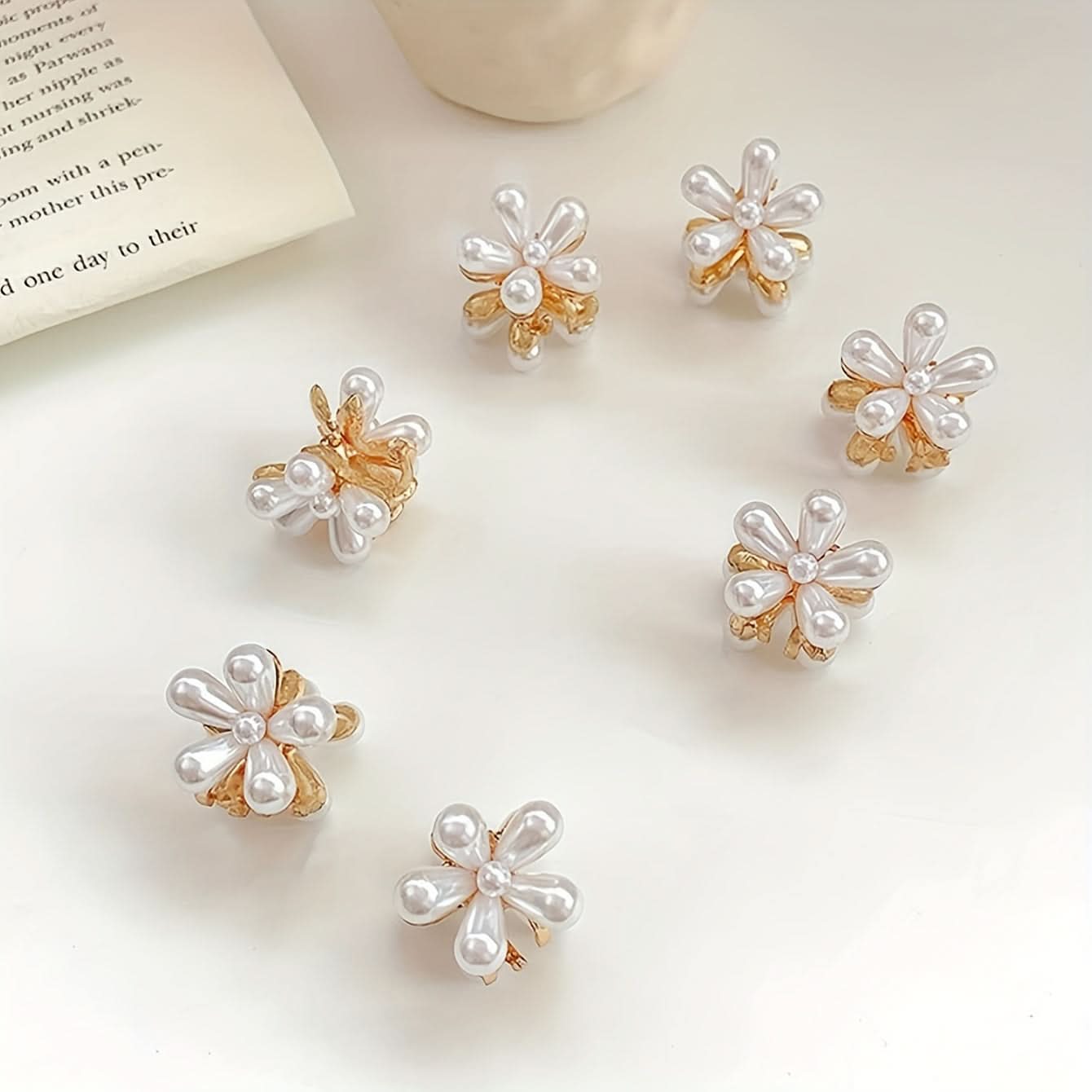 6PCS Flower Hair Clips - Elegant Wedding Accessories