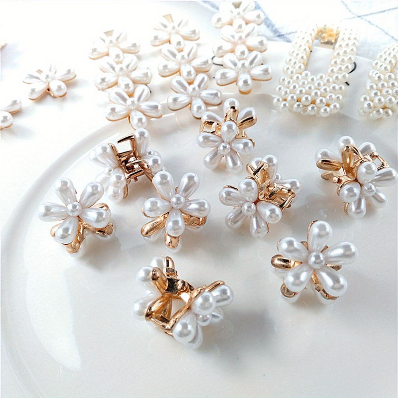 6PCS Flower Hair Clips - Elegant Wedding Accessories