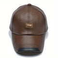 Men’s PU Leather Baseball Cap – Plus Velvet Lined Winter Hat