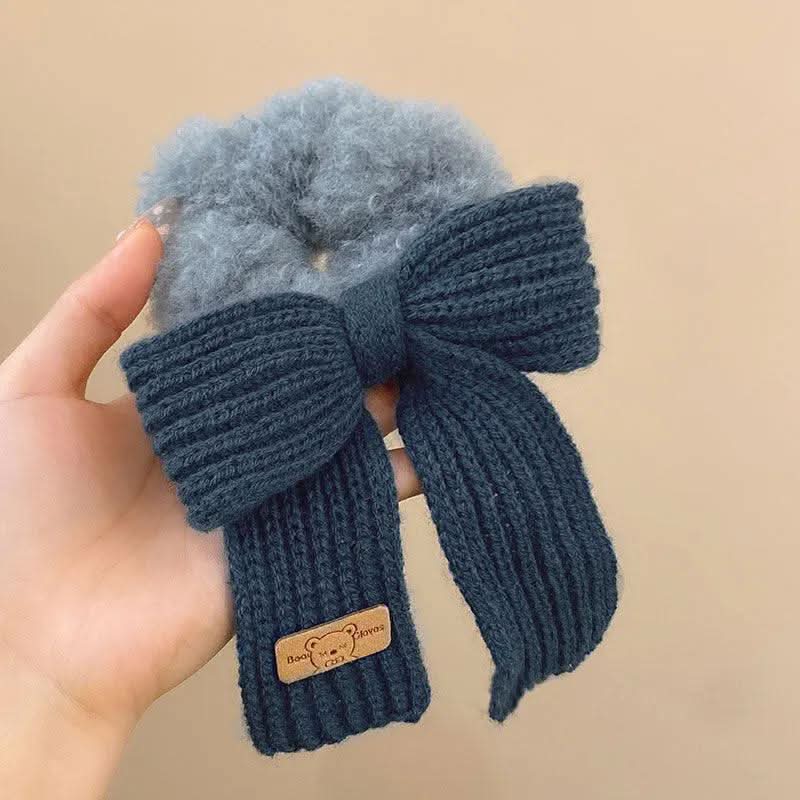 Solid Color Bow Wool Headband for Girls