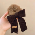 Solid Color Bow Wool Headband for Girls