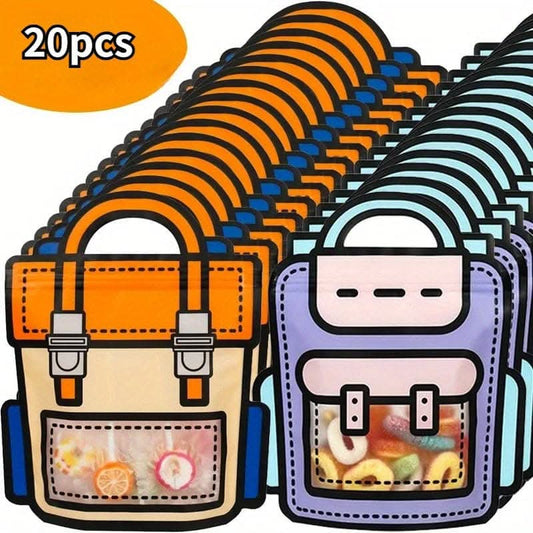 20pcs Adorable Cartoon Backpack Candy & Cookie Bags