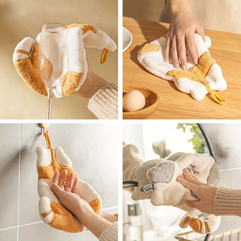 Soft Coral Fleece Hand Towel – Ultra-Absorbent Kitchen & Bathroom Towel