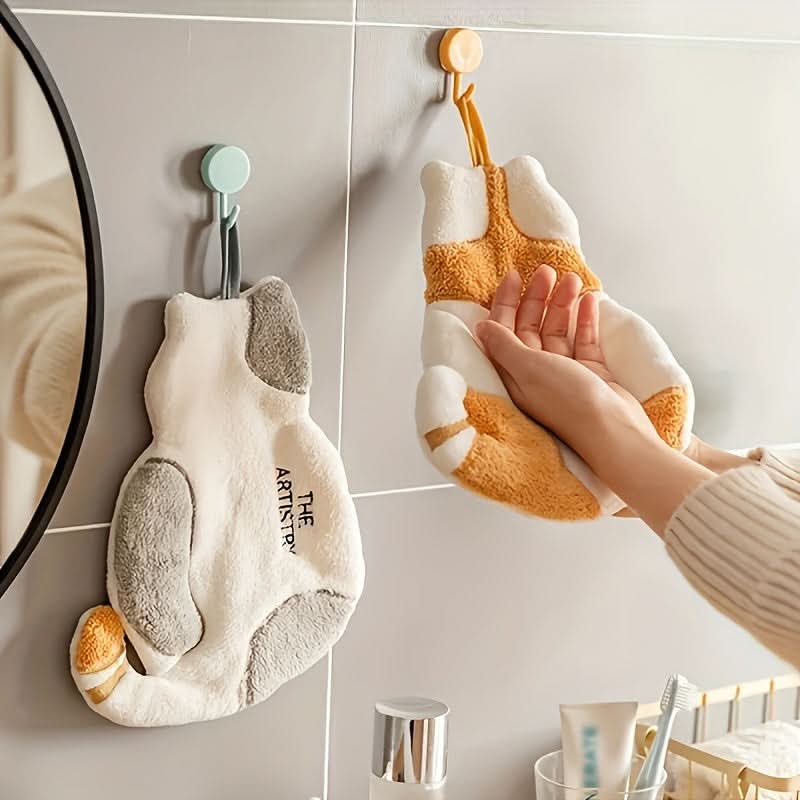 Soft Coral Fleece Hand Towel – Ultra-Absorbent Kitchen & Bathroom Towel