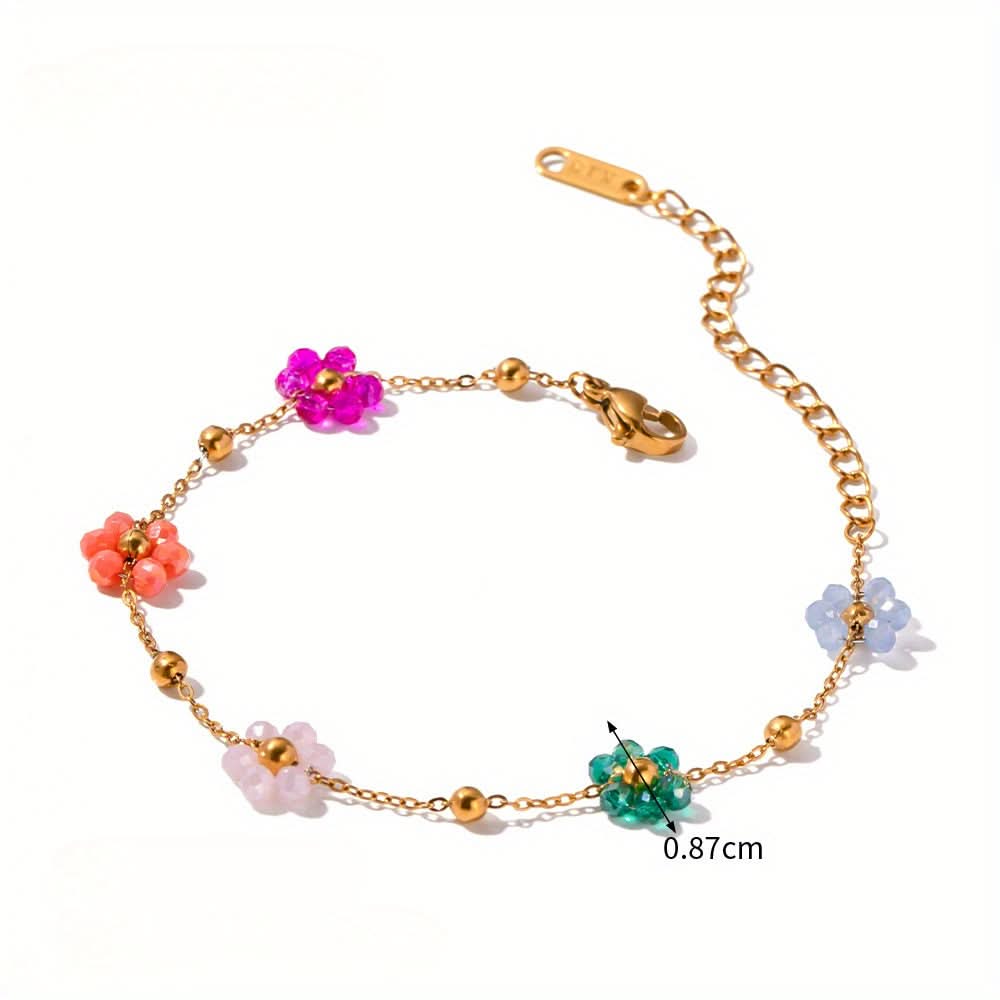 Boho Floral Chain Bracelet for Women