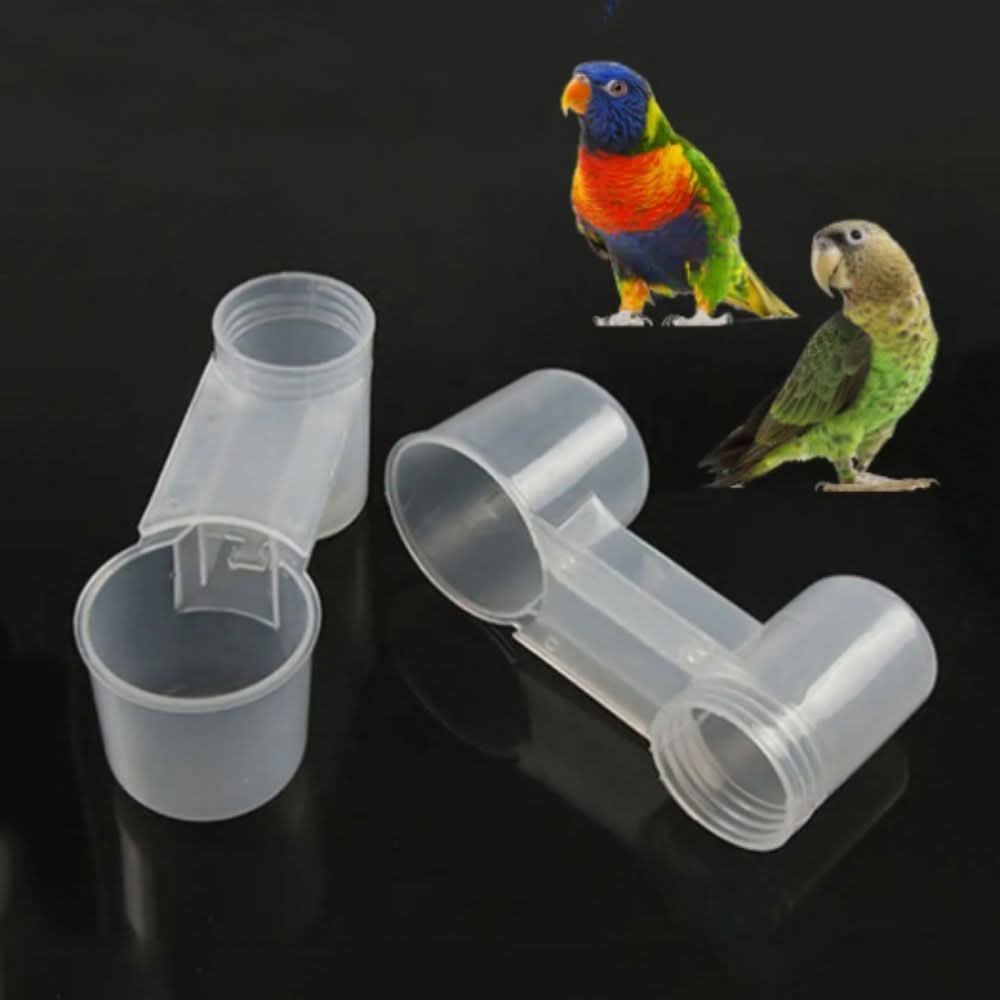 5pcs Transparent Double Nozzle Bird Water Dispenser - Easy-Fill Cage Watering System