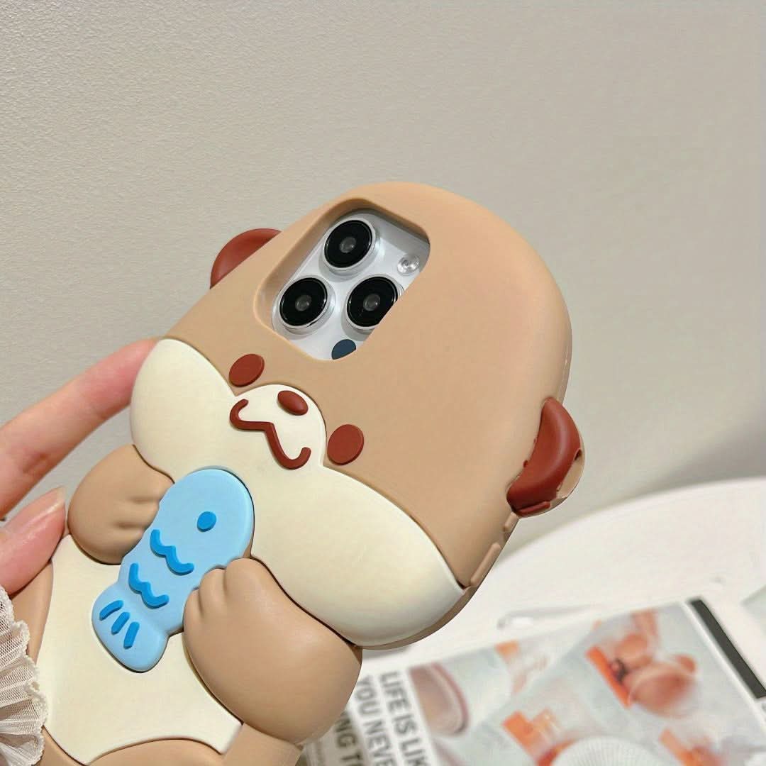 Cute 3D Bear Silicone iPhone Case