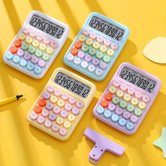 Portable 12-Digit LCD Calculator – Perfect for Office & School Use