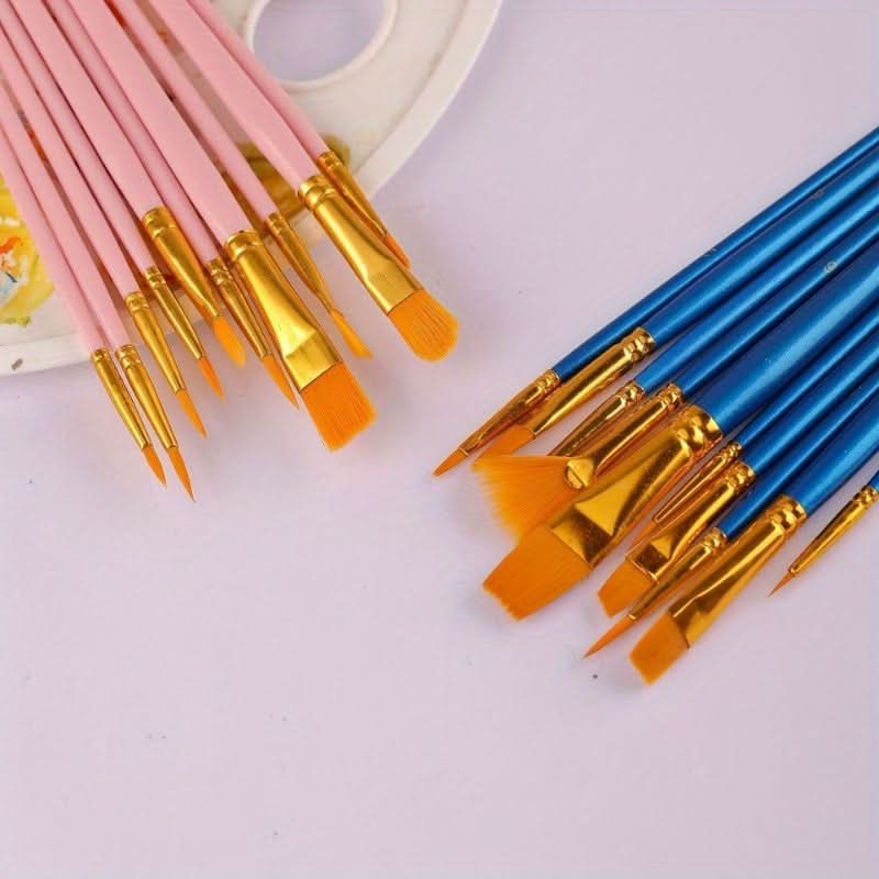 10-Piece Pearlescent Paint Brush Set for Artists