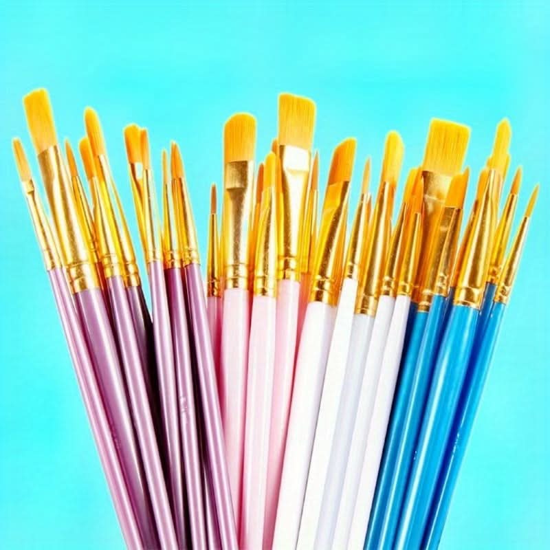 10-Piece Pearlescent Paint Brush Set for Artists