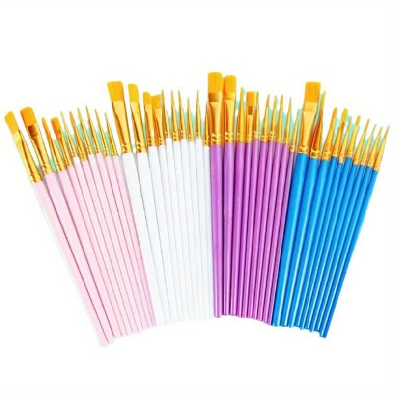 10-Piece Pearlescent Paint Brush Set for Artists