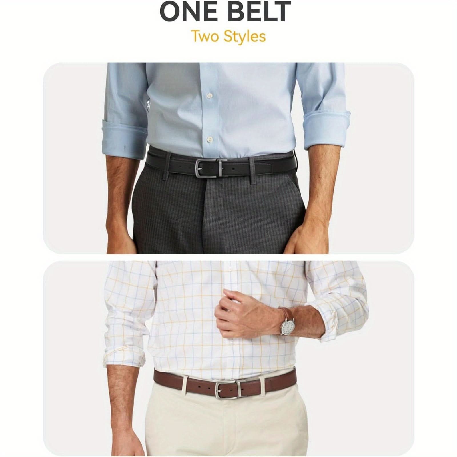 Couple Leather Reversible Belt for Men – 1 3/8" Wide
