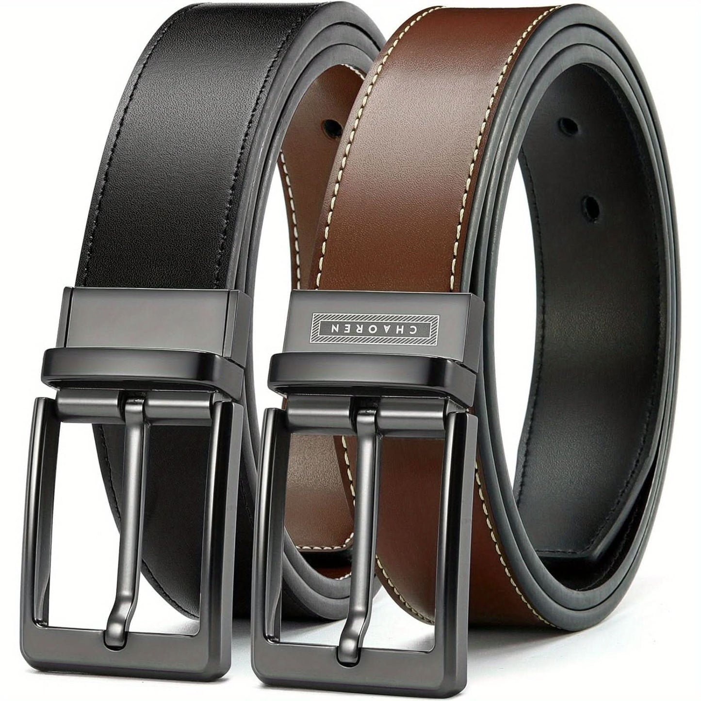 Couple Leather Reversible Belt for Men – 1 3/8" Wide