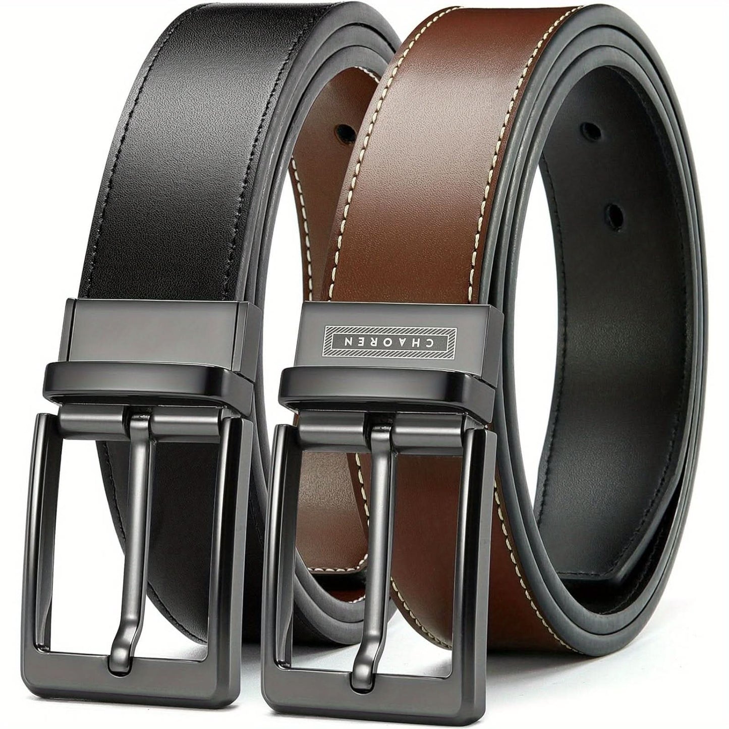 Couple Leather Reversible Belt for Men – 1 3/8" Wide
