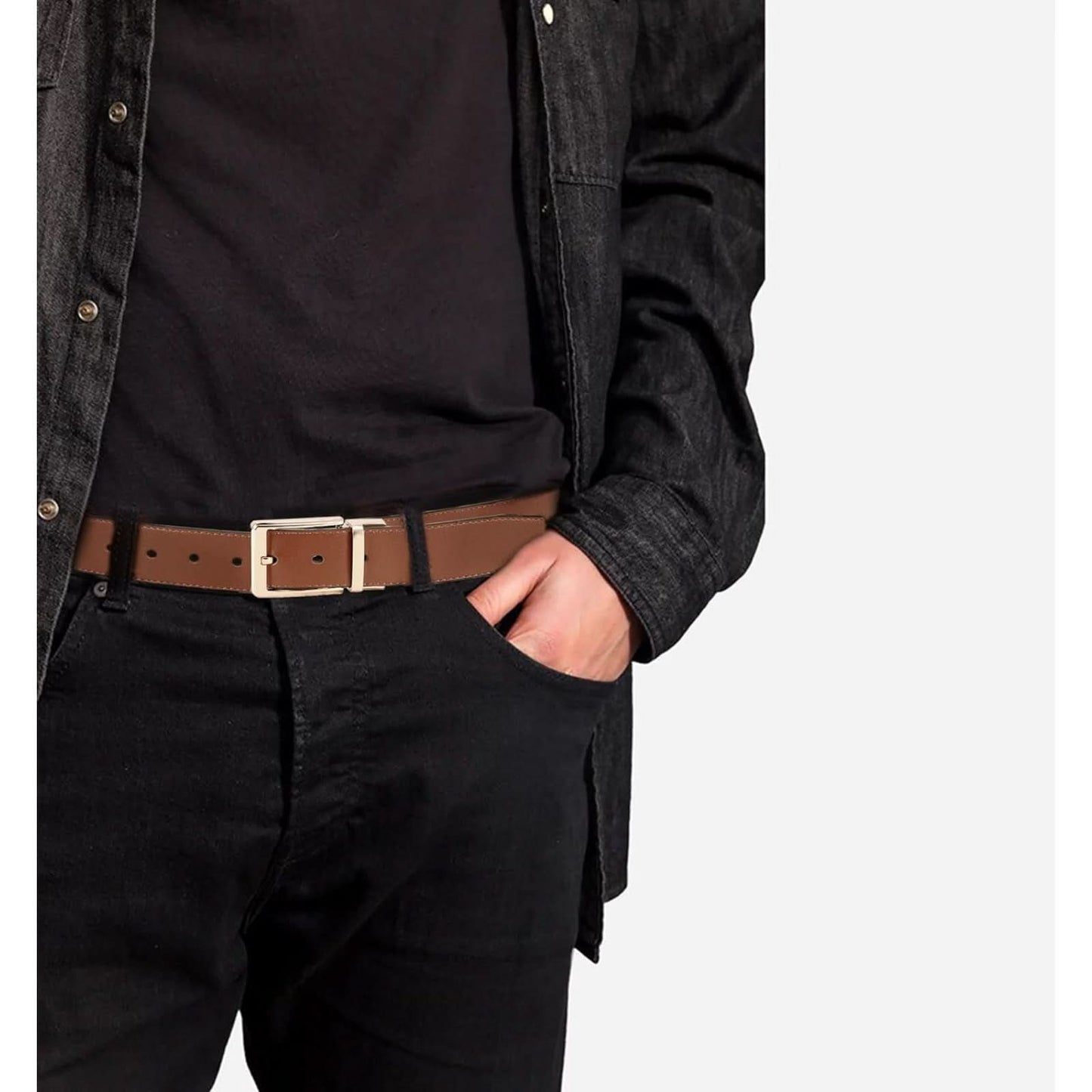 Couple Leather Reversible Belt for Men – 1 3/8" Wide