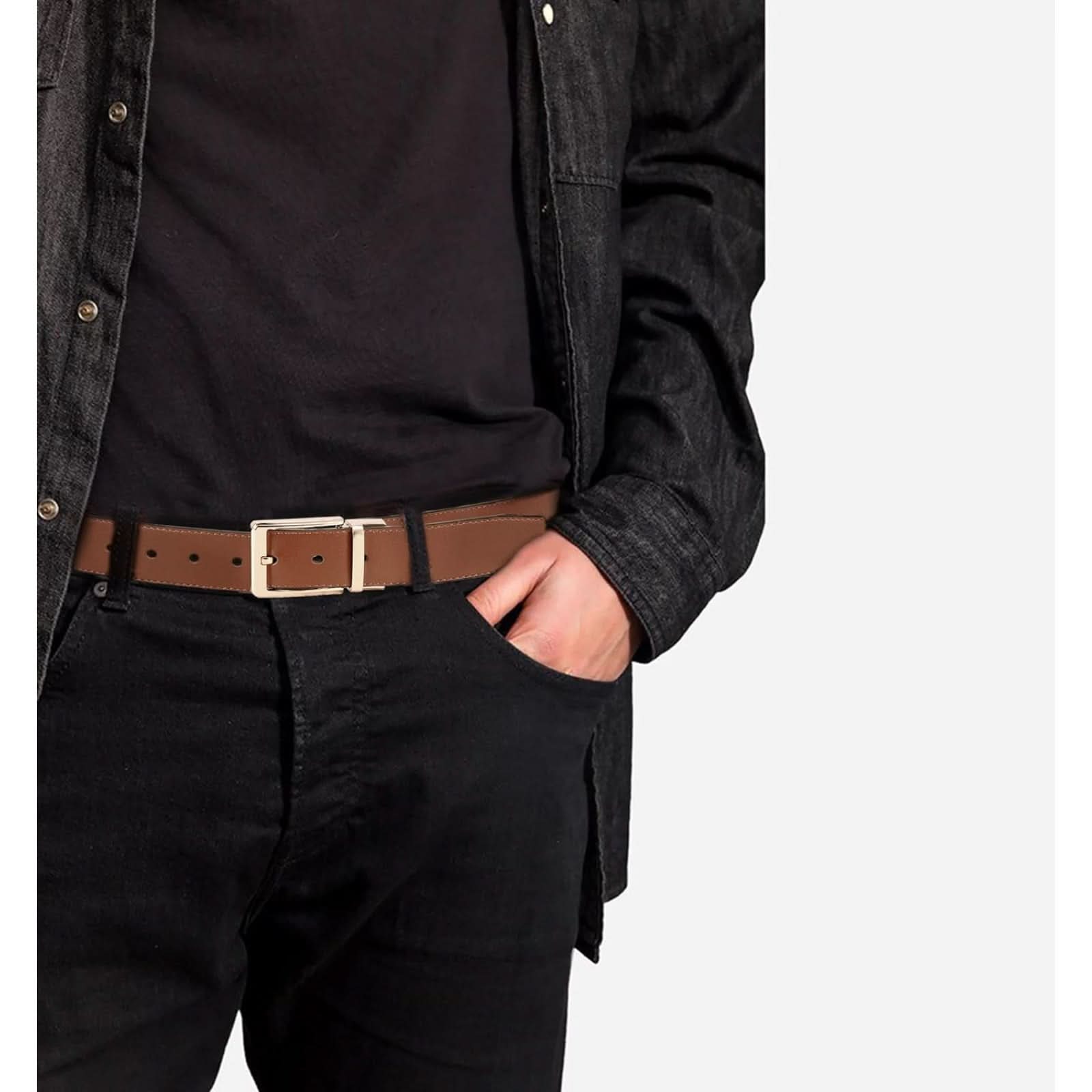 Couple Leather Reversible Belt for Men – 1 3/8" Wide