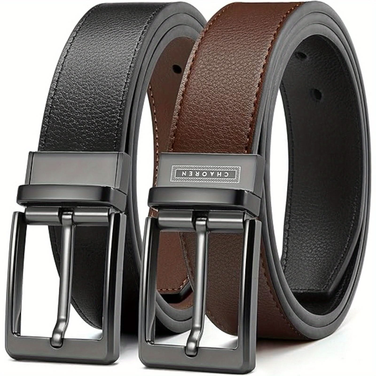 Couple Leather Reversible Belt for Men – 1 3/8" Wide