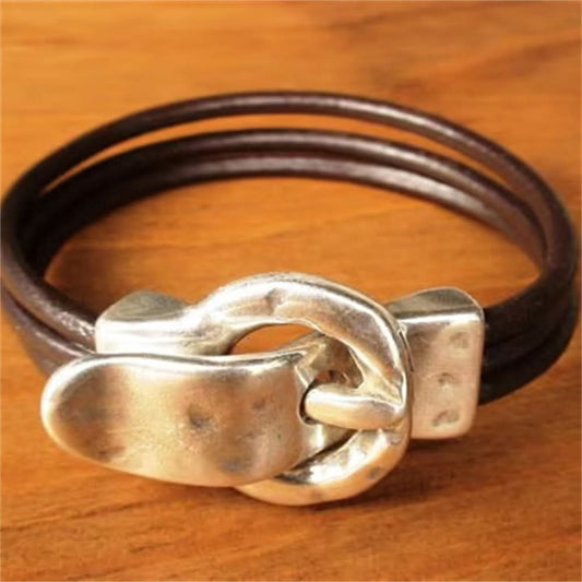 Bohemian Leather Rope Bracelet - Multi-Layered Style