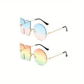 2pcs Irregular "NO" Rimless Eyeglasses for Women