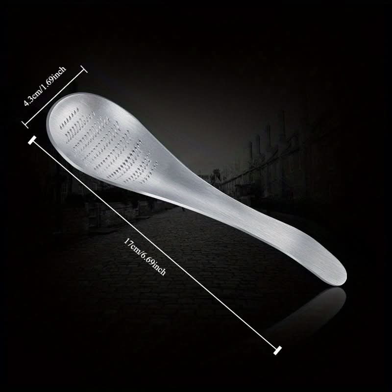 Stainless Steel Garlic & Ginger Grater Spoon – Manual Masher Tool for Fine Paste