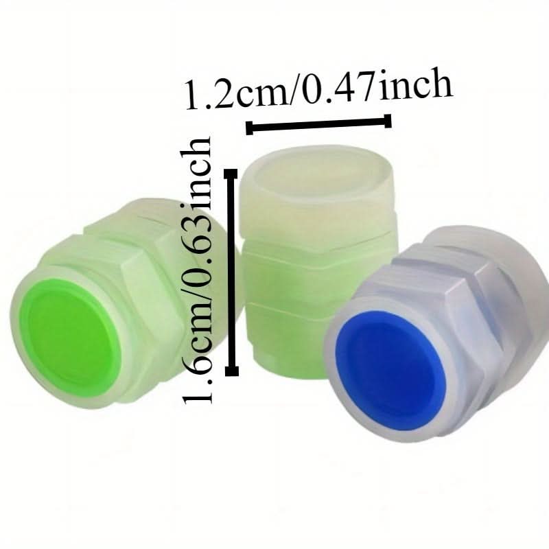 6pcs Glow-in-the-Dark Tire Valve Caps – Durable Rubber