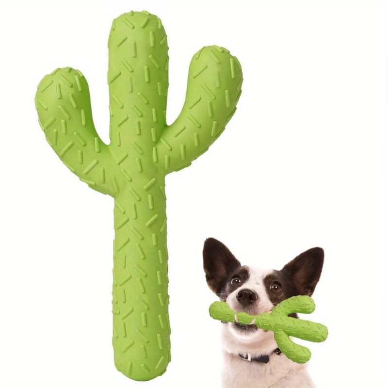 Durable Cactus Dog Chew Toy – Milk-Flavored, Dental Care for Small Breeds
