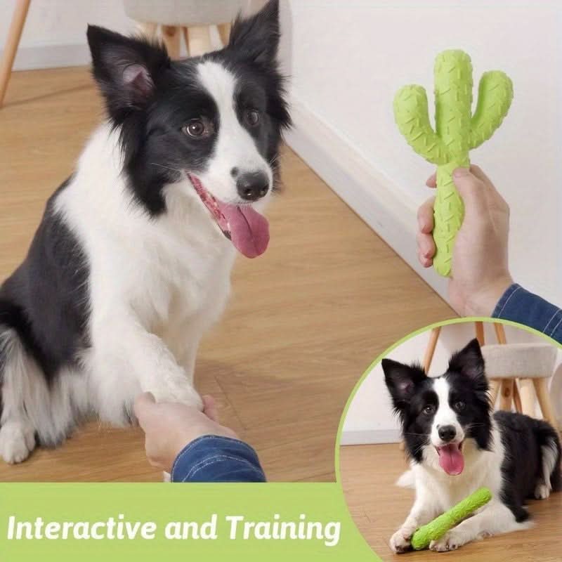 Durable Cactus Dog Chew Toy – Milk-Flavored, Dental Care for Small Breeds