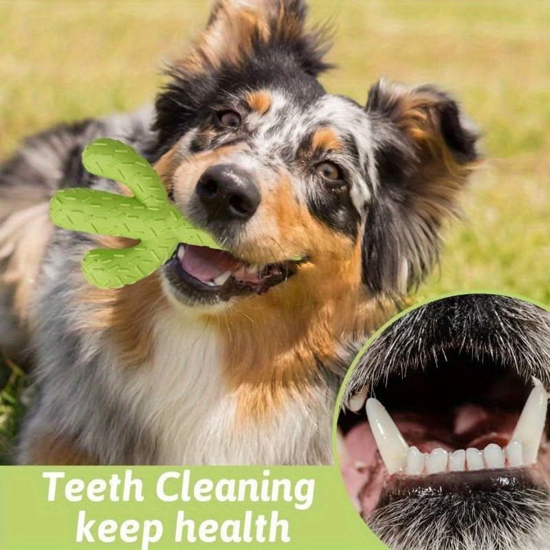 Durable Cactus Dog Chew Toy – Milk-Flavored, Dental Care for Small Breeds