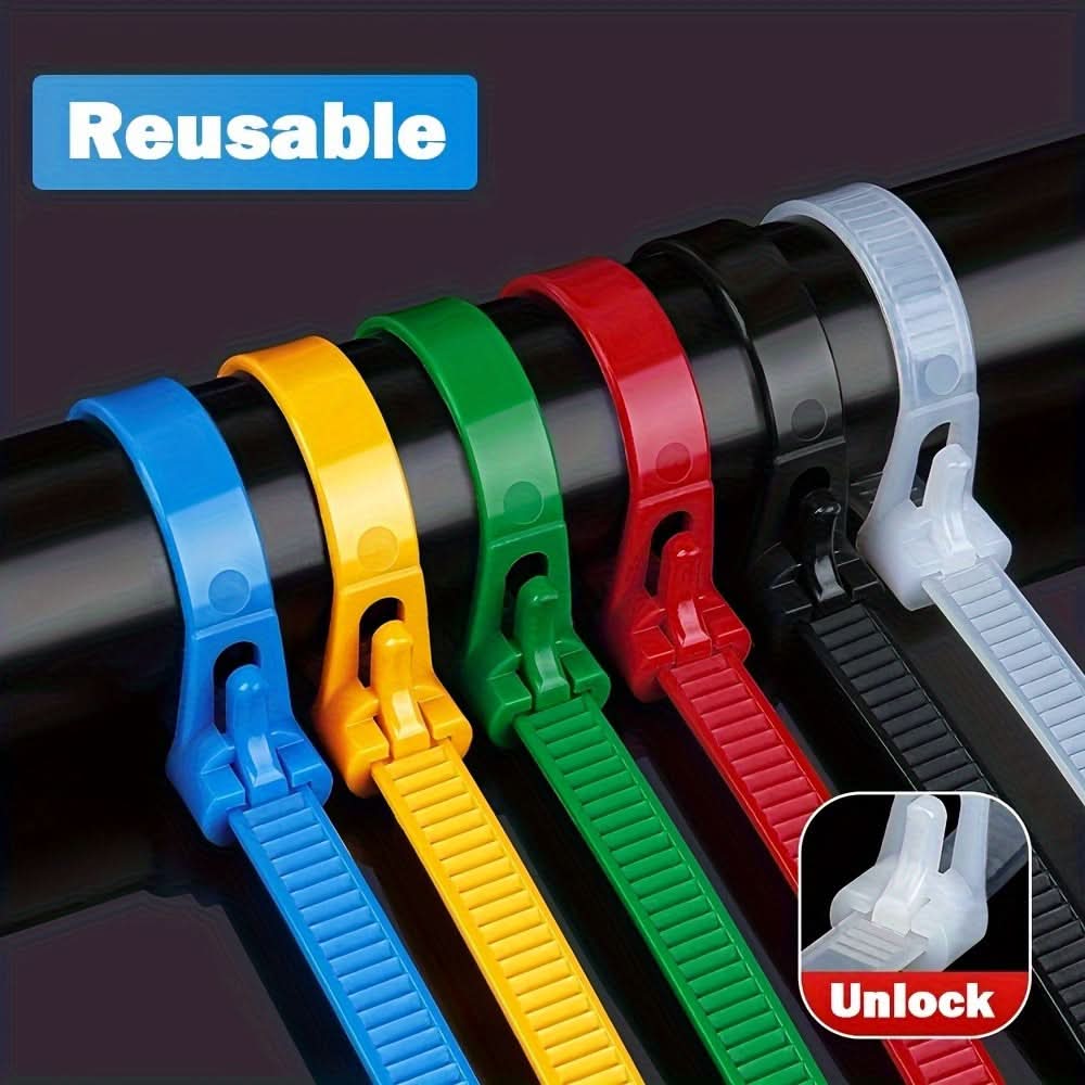 100pcs Reusable Nylon Cable Ties