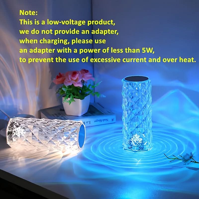 Rose Crystal Table Lamp with Touch & Remote Control