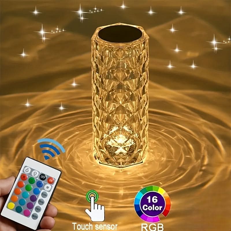 Rose Crystal Table Lamp with Touch & Remote Control