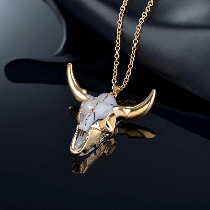 Trendy Cattle Pendant Necklace, Fashion Accessory