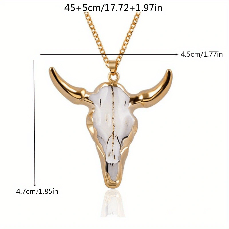 Trendy Cattle Pendant Necklace, Fashion Accessory