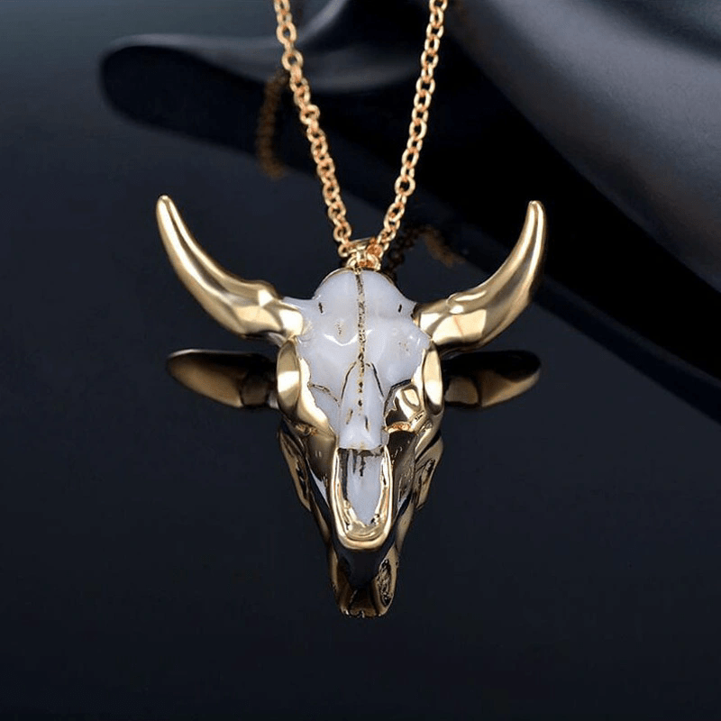 Trendy Cattle Pendant Necklace, Fashion Accessory