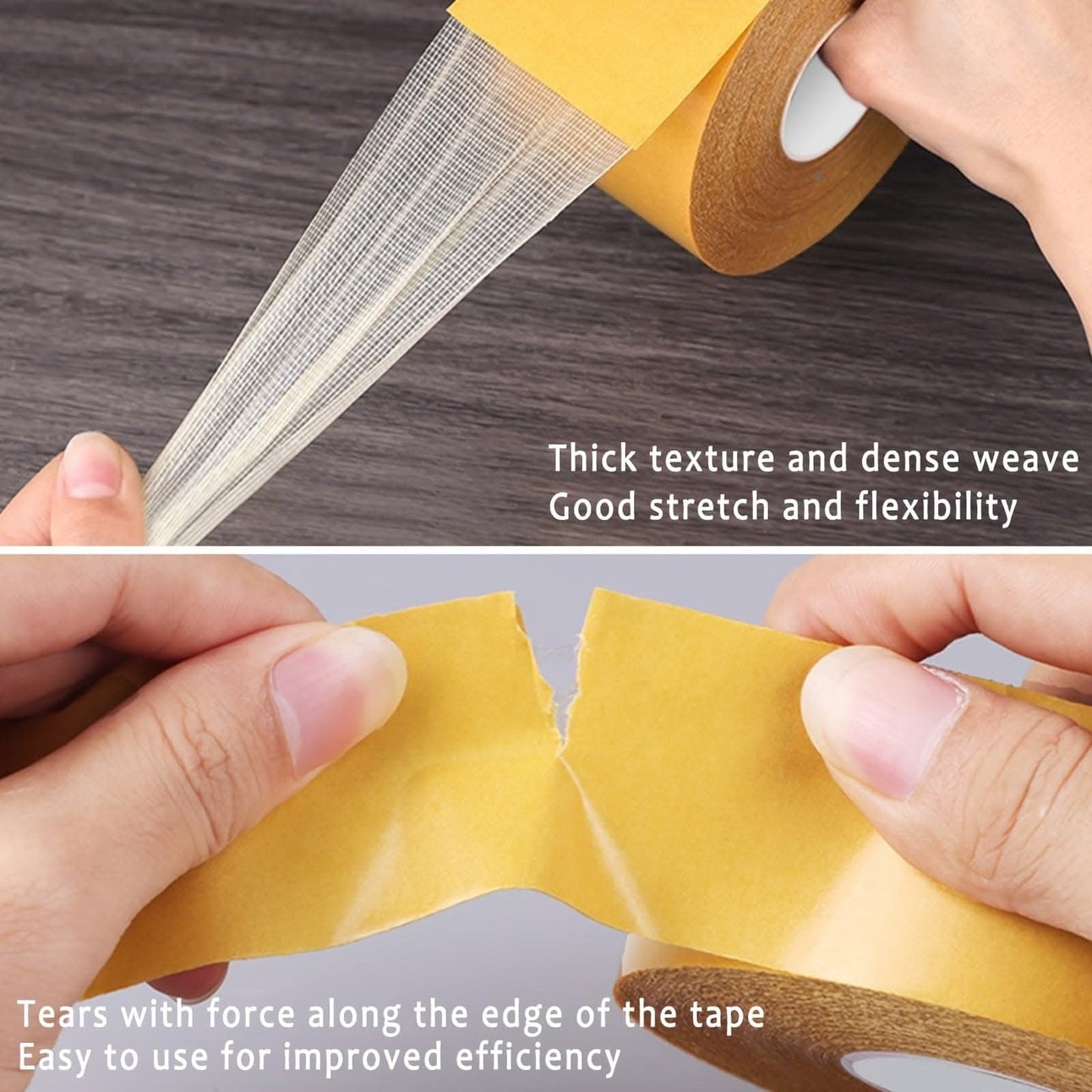 2pcs Heavy Duty Double-Sided Tape with Fiberglass Mesh