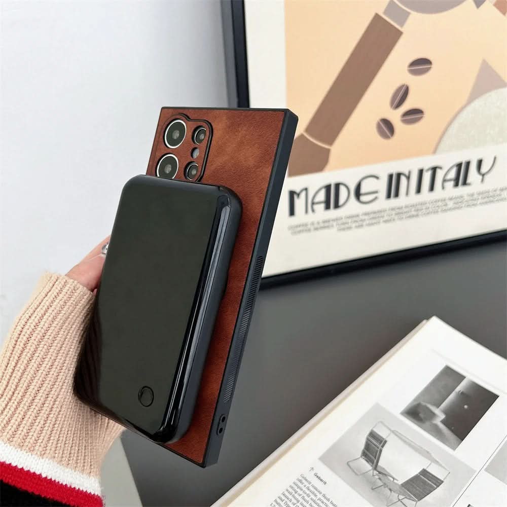 Vintage Faux Leather Galaxy Case, MagSafe-Compatible