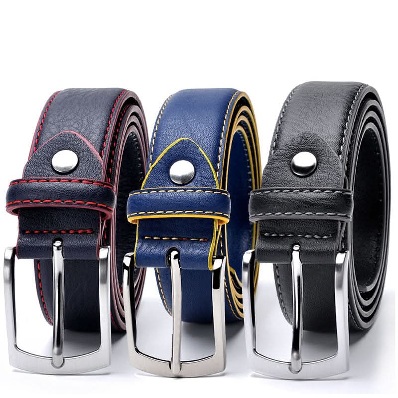 Men’s Leather Pin Buckle Belt – Stylish & Durable